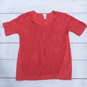 Pink Chico’s Knit Short Sleeve Pullover